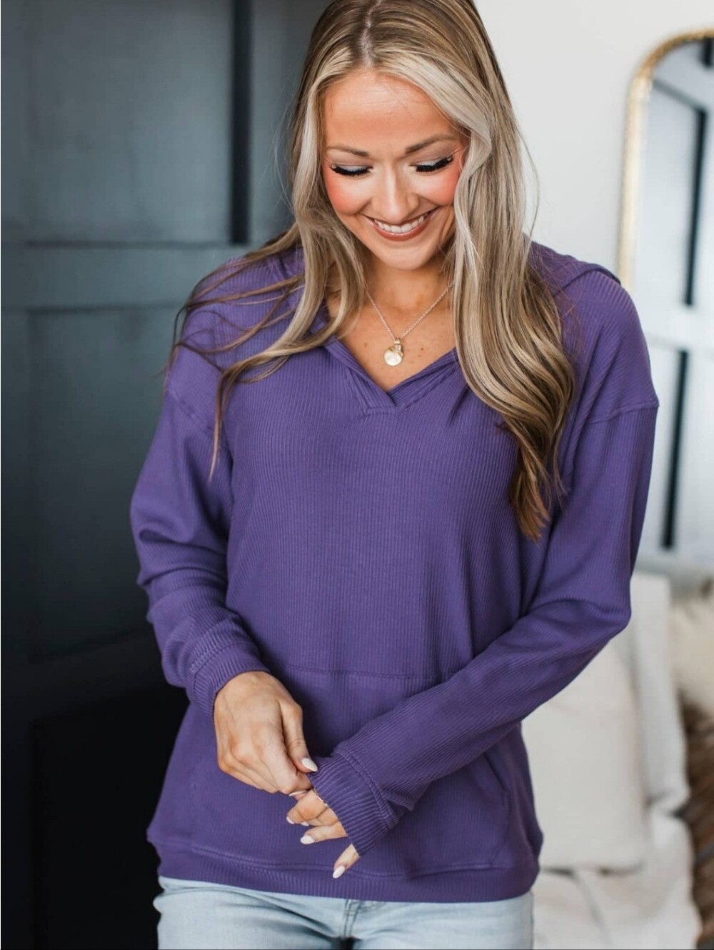 The Pulse Instant Happiness Ribbed Lightweight Hoodie